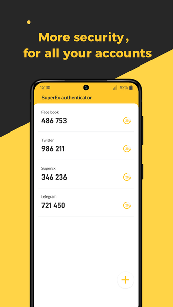 SuperEx Authenticator - عکس برنامه موبایلی اندروید