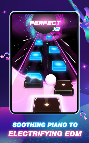 Tiles Hop Fire: EDM Piano Mix - Gameplay image of android game
