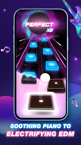 Tiles Hop Fire: EDM Piano Mix - Gameplay image of android game
