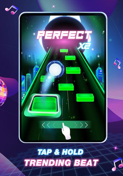 Tiles Hop Fire: EDM Piano Mix - Gameplay image of android game