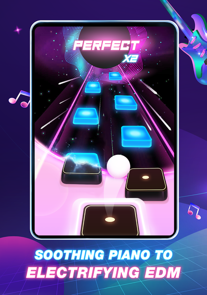 Tiles Hop Fire: EDM Piano Mix - Gameplay image of android game