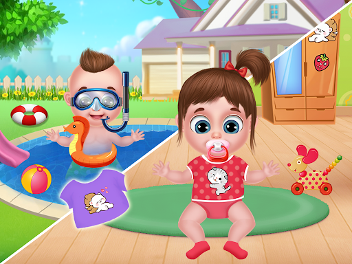 Twins babysitter daycare games - Gameplay image of android game