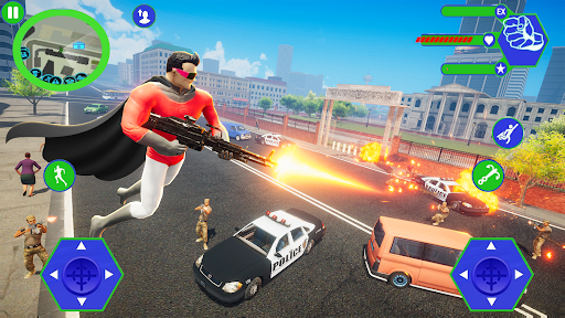 Flying Super Hero Vegas Rescue - Gameplay image of android game