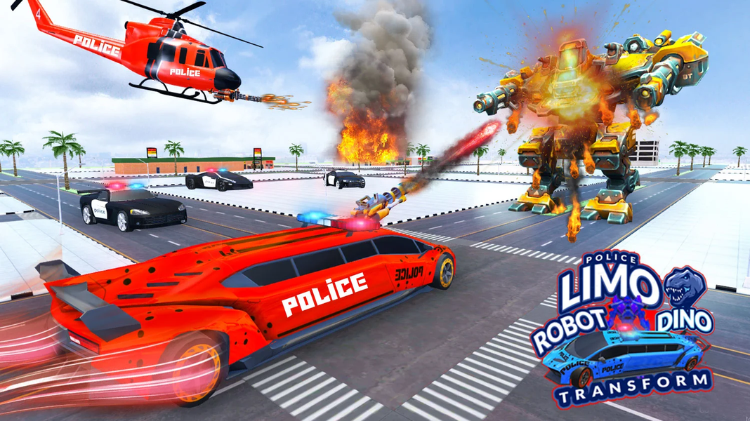 Police Limo Dino Robot Fight - Gameplay image of android game