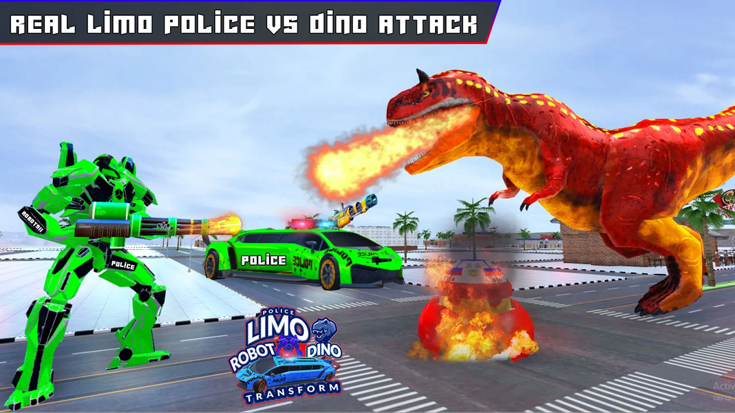 Police Limo Dino Robot Fight - عکس بازی موبایلی اندروید
