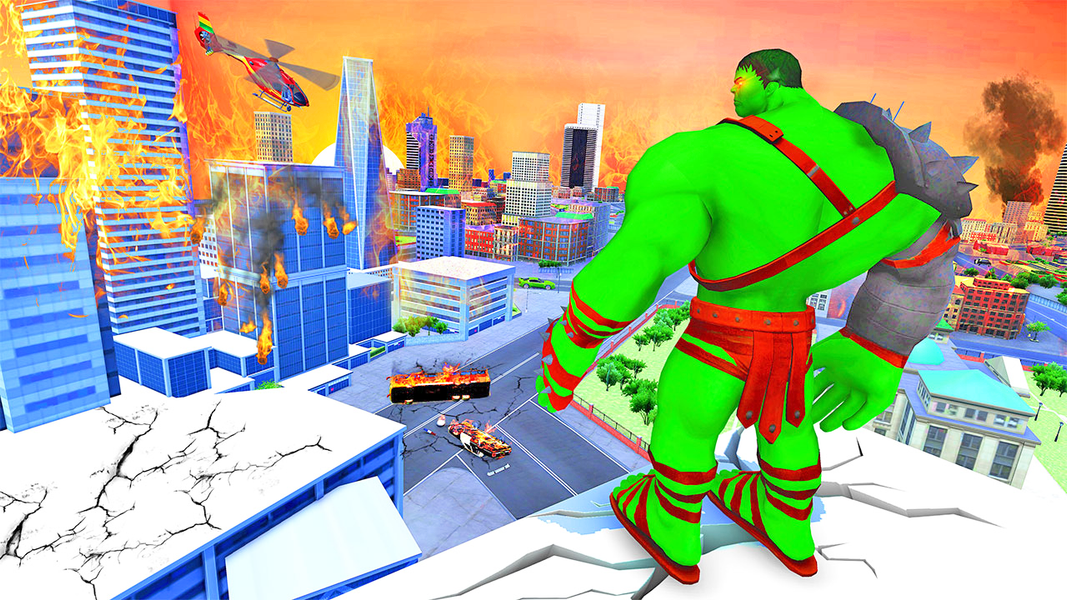 Incredible Green Superhero Sim - Gameplay image of android game