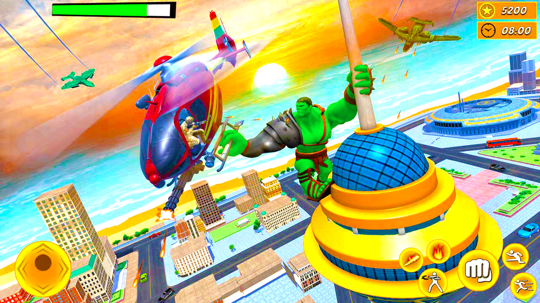 Incredible Green Superhero Sim - Gameplay image of android game