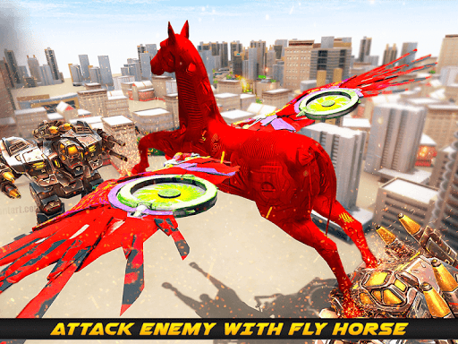 Flying Horse Robot Transform: Horse Shooting Games - Gameplay image of android game