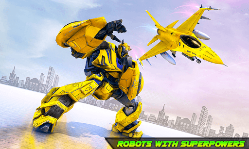 Air Jet Robot Transform : Robot Shooting Game - Gameplay image of android game
