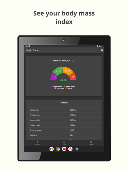 Weight Tracker: Fat Loss & BMI - Image screenshot of android app