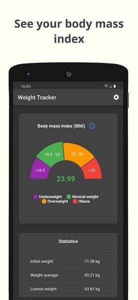 Weight Tracker: Fat Loss & BMI - Image screenshot of android app