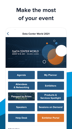 Data Center World 2021 - Image screenshot of android app