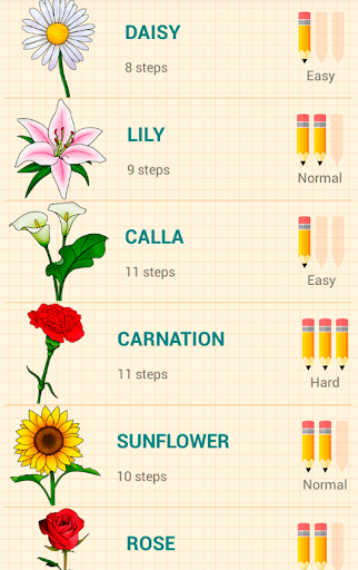 How to Draw Flowers - عکس برنامه موبایلی اندروید