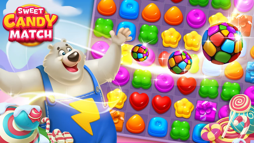 Sweet Candy Match: Puzzle Game - Gameplay image of android game