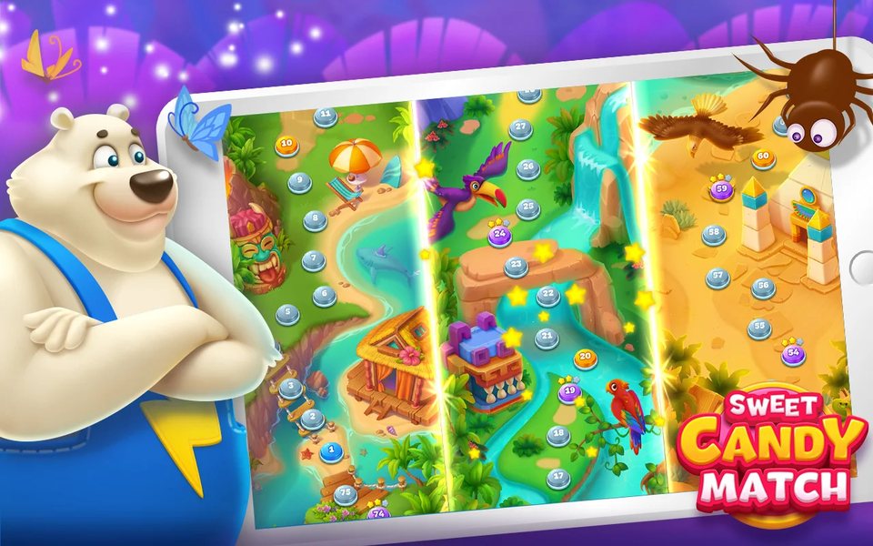 Sweet Candy Match: Puzzle Game - Gameplay image of android game