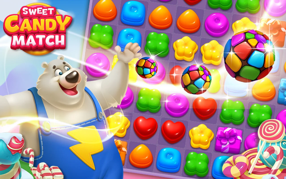 Sweet Candy Match: Puzzle Game - Gameplay image of android game