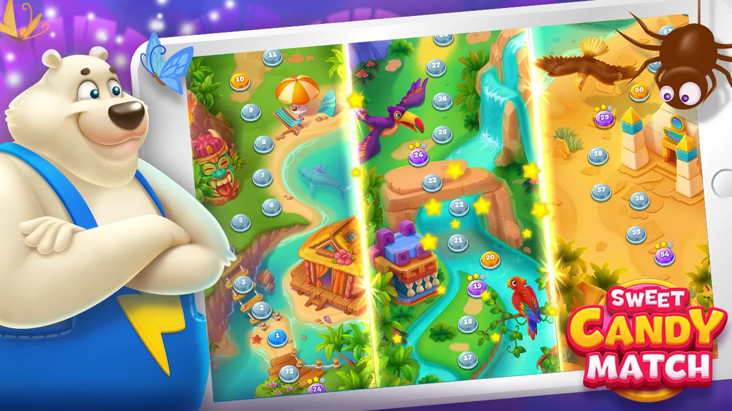 Sweet Candy Match: Puzzle Game - Gameplay image of android game