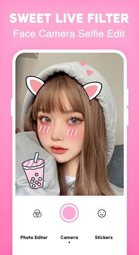Sweet Live Filter - Face Camera Selfie Edit - عکس برنامه موبایلی اندروید