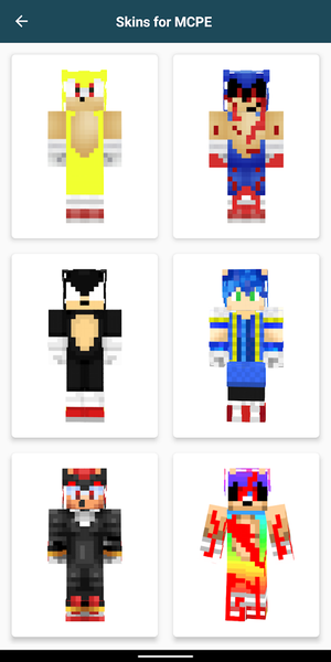 Soni Skins for Minecraft PE - Image screenshot of android app