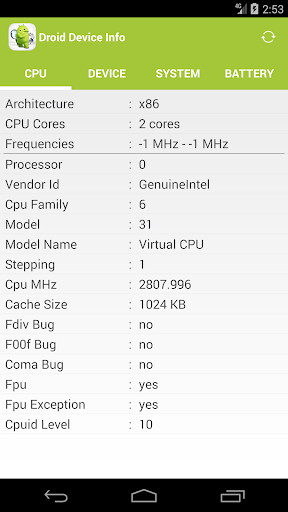 Droid Device Info - Image screenshot of android app