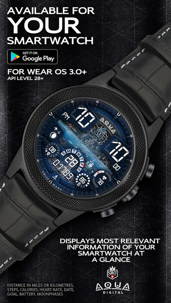 SWF Aqua Digital Watch Face - عکس برنامه موبایلی اندروید