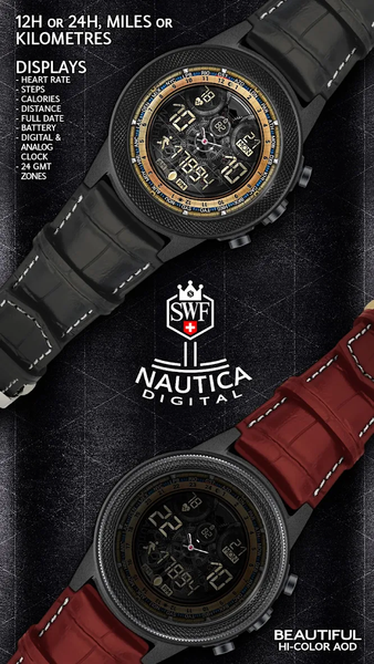 SWF Nautica Digital Watch Face - Image screenshot of android app