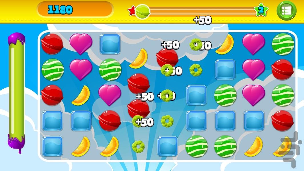 بازی دنیای آبنباتی - Gameplay image of android game