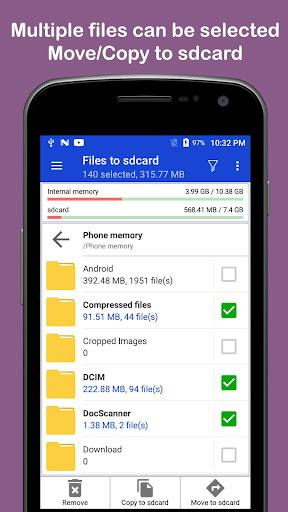 Copy / Move to sdcard - Image screenshot of android app