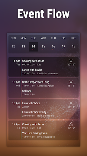 Event Flow Calendar Widget - عکس برنامه موبایلی اندروید