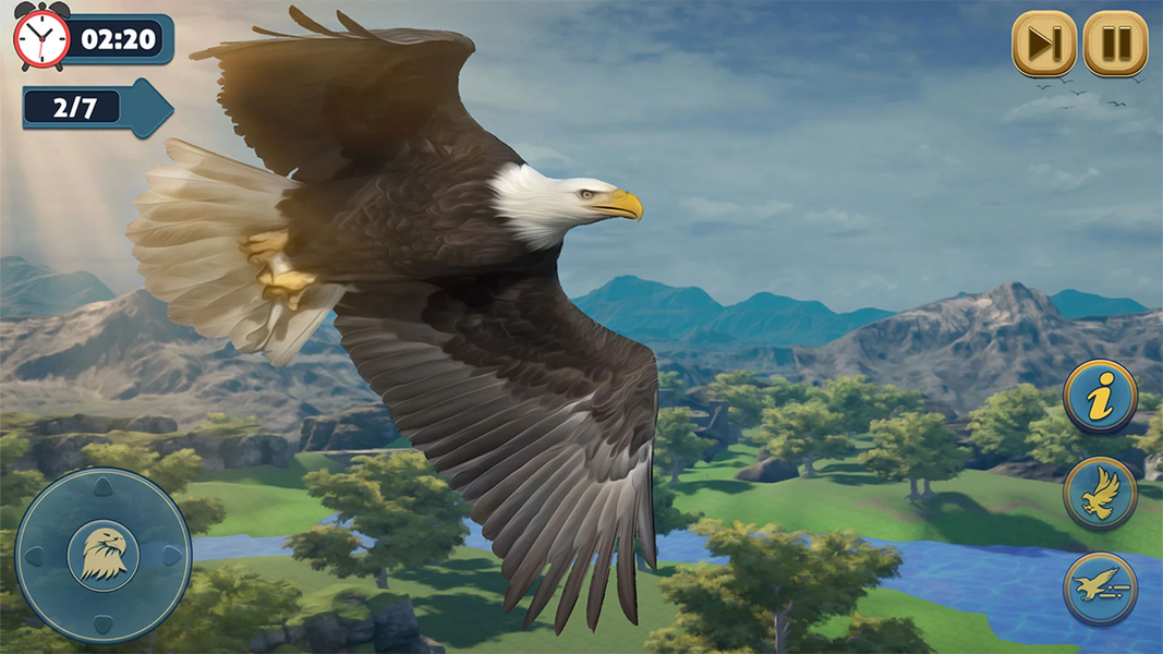 Flying Bird Eagle Simulator 3D - Gameplay image of android game