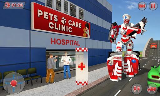 Ambulance Robot City Rescue - Gameplay image of android game
