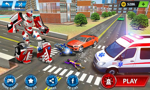 Ambulance Robot City Rescue - عکس بازی موبایلی اندروید