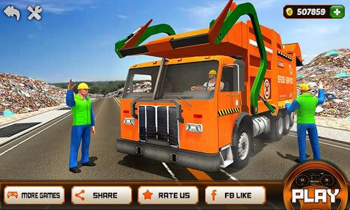 Garbage Truck Driving Simulato - Gameplay image of android game