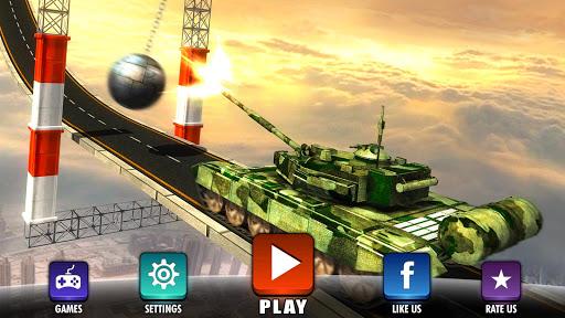 Impossible Army Tank Driving Simulator Tracks - Gameplay image of android game