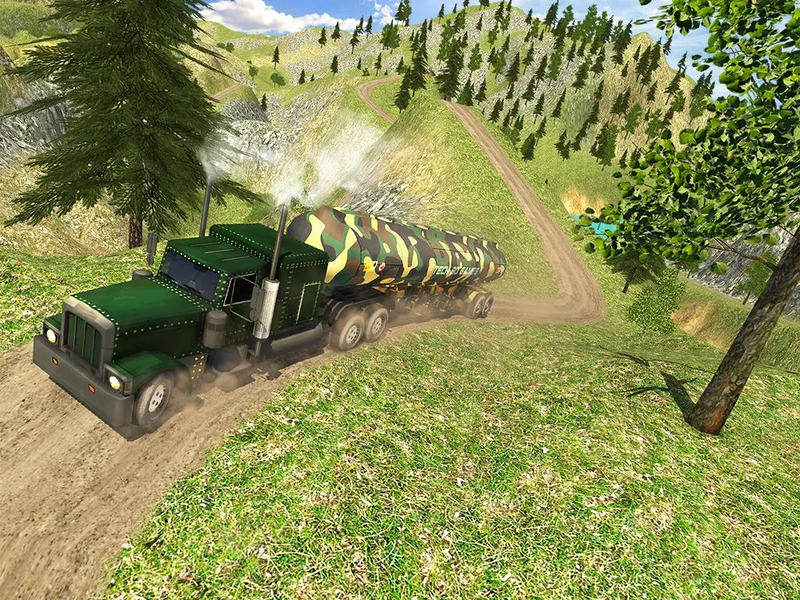 Uphill Offroad Army Oil Tanker - Gameplay image of android game