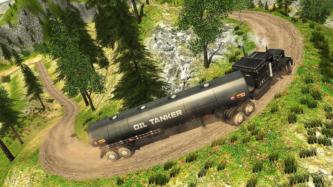 Uphill Offroad Army Oil Tanker - Gameplay image of android game