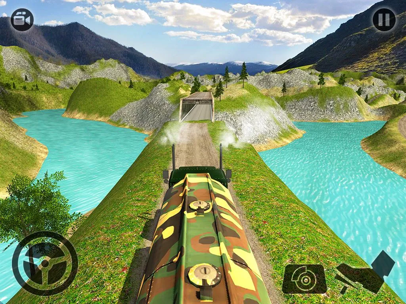 Uphill Offroad Army Oil Tanker - Gameplay image of android game