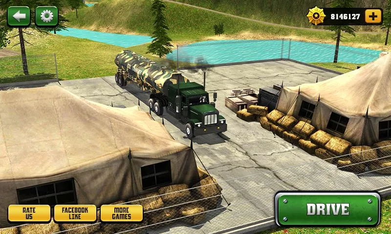 Uphill Offroad Army Oil Tanker - Gameplay image of android game