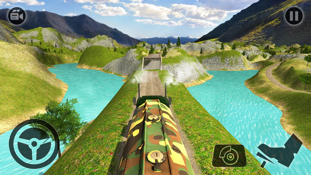 Uphill Offroad Army Oil Tanker - Gameplay image of android game