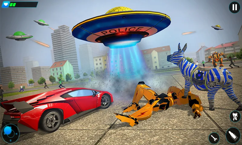 Police limo Zebra Robot ۳D - عکس برنامه موبایلی اندروید