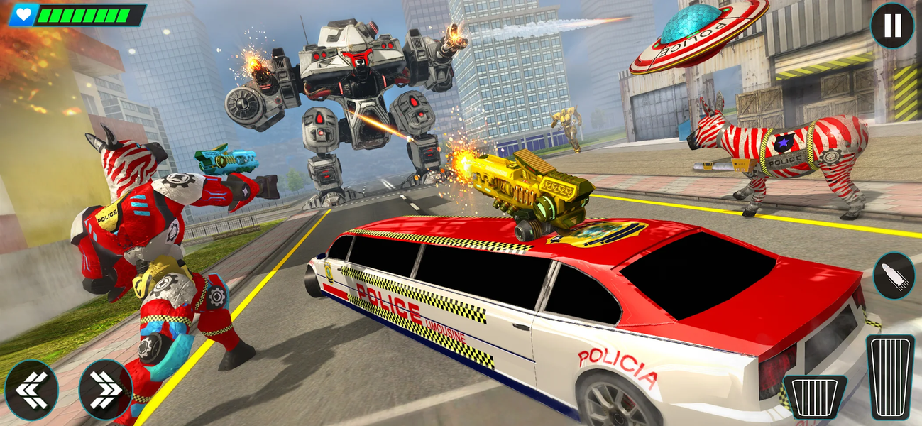 Police limo Zebra Robot ۳D - عکس برنامه موبایلی اندروید