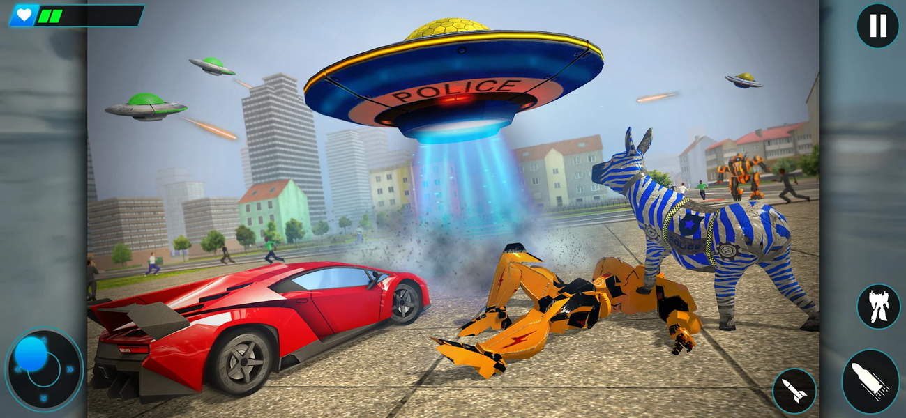 Police limo Zebra Robot ۳D - عکس برنامه موبایلی اندروید
