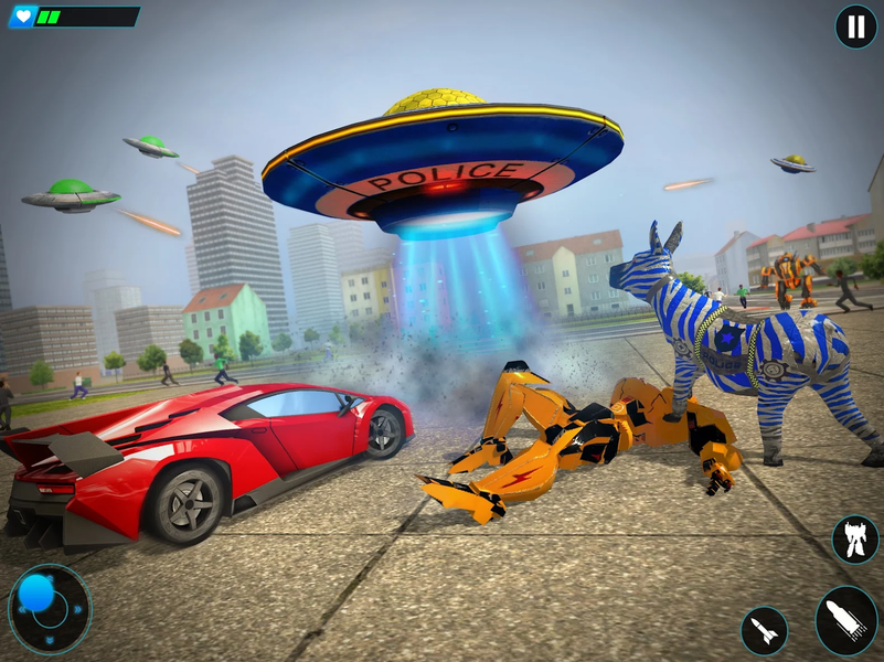 Police limo Zebra Robot ۳D - عکس برنامه موبایلی اندروید