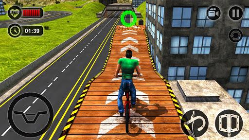 Rooftop Bicycle Stunt Rider 3D - Gameplay image of android game