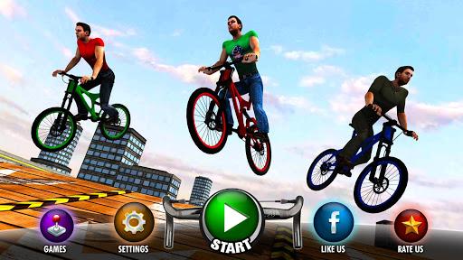Rooftop Bicycle Stunt Rider 3D - Gameplay image of android game
