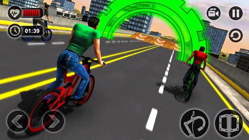 Rooftop Bicycle Stunt Rider 3D - Gameplay image of android game