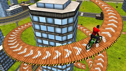 Rooftop Bicycle Stunt Rider 3D - Gameplay image of android game