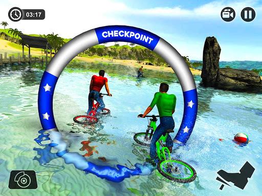 Water Surfer Floating BMX Bicycle Rider Racing - Gameplay image of android game