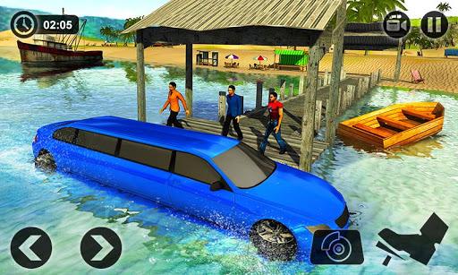 Beach Water Surfer Limousine Car Driving Simulator - Gameplay image of android game