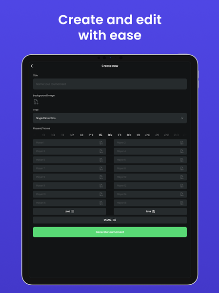 Tourney - Tournament Maker App - عکس برنامه موبایلی اندروید